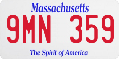 MA license plate 9MN359