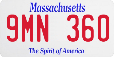 MA license plate 9MN360