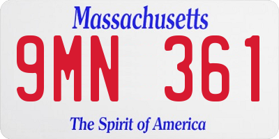 MA license plate 9MN361