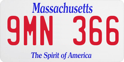 MA license plate 9MN366
