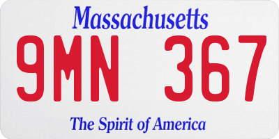 MA license plate 9MN367