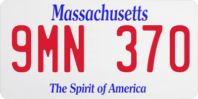 MA license plate 9MN370