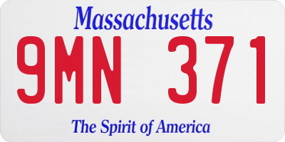 MA license plate 9MN371