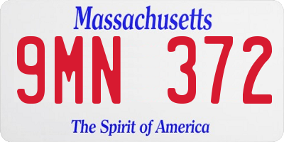MA license plate 9MN372