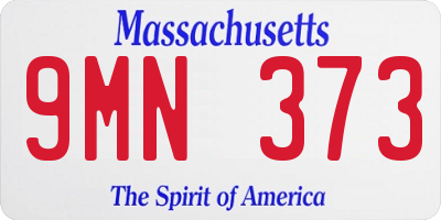 MA license plate 9MN373