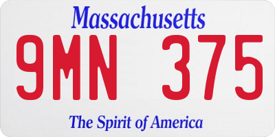 MA license plate 9MN375