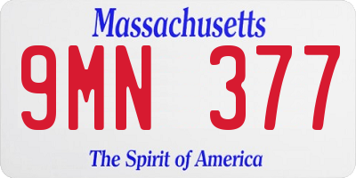 MA license plate 9MN377
