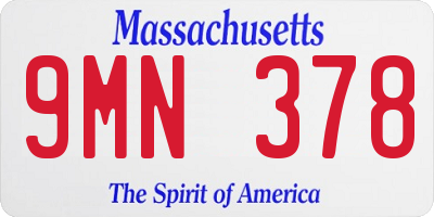 MA license plate 9MN378