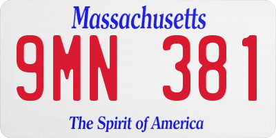 MA license plate 9MN381