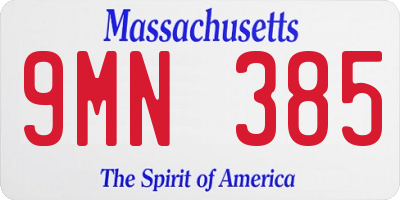 MA license plate 9MN385