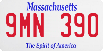 MA license plate 9MN390