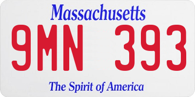 MA license plate 9MN393