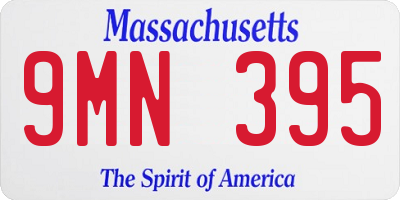 MA license plate 9MN395