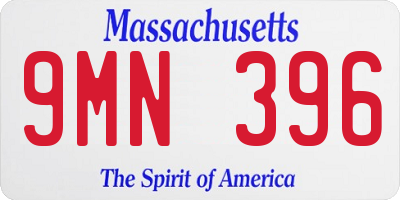 MA license plate 9MN396