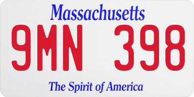 MA license plate 9MN398