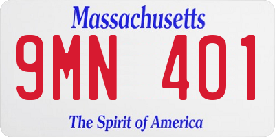 MA license plate 9MN401