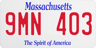 MA license plate 9MN403