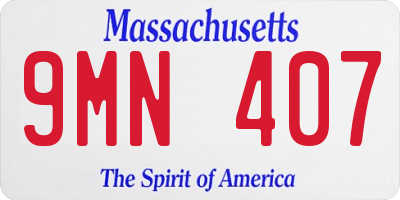 MA license plate 9MN407