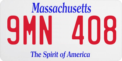 MA license plate 9MN408