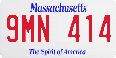 MA license plate 9MN414