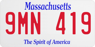 MA license plate 9MN419