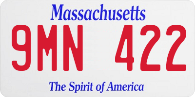 MA license plate 9MN422