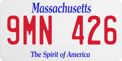 MA license plate 9MN426