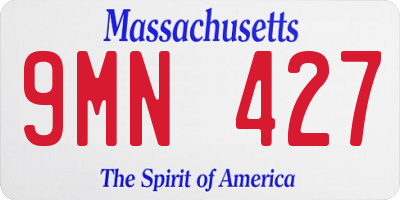 MA license plate 9MN427