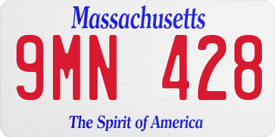 MA license plate 9MN428