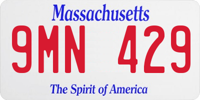 MA license plate 9MN429