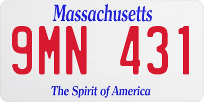 MA license plate 9MN431