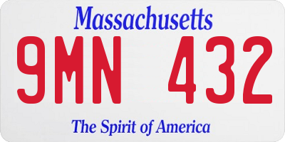 MA license plate 9MN432