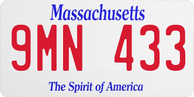 MA license plate 9MN433