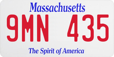 MA license plate 9MN435
