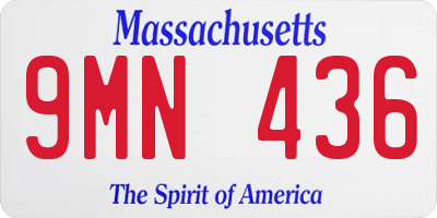 MA license plate 9MN436