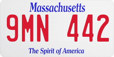 MA license plate 9MN442