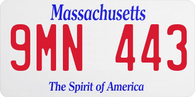 MA license plate 9MN443