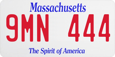 MA license plate 9MN444