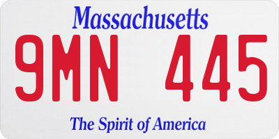 MA license plate 9MN445