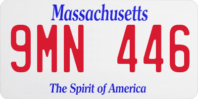MA license plate 9MN446
