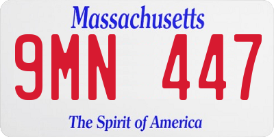 MA license plate 9MN447