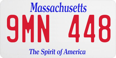 MA license plate 9MN448