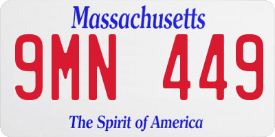 MA license plate 9MN449