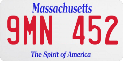 MA license plate 9MN452