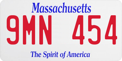 MA license plate 9MN454