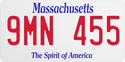 MA license plate 9MN455