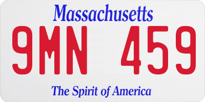MA license plate 9MN459