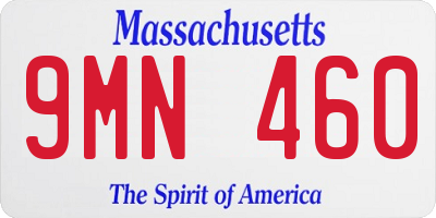 MA license plate 9MN460