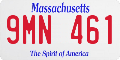 MA license plate 9MN461