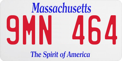 MA license plate 9MN464